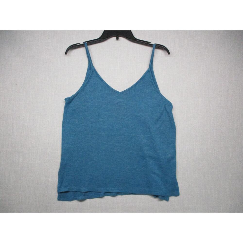 Mudd Blue Lightweight Minimalist Spaghetti VNeck Tank Top‎ Womens Size L